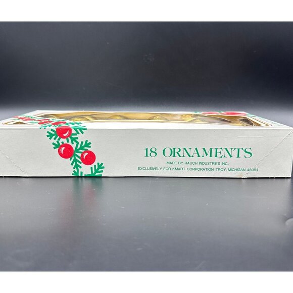 Vintage Christmas Ornaments Kmart Gold Glass Balls 18 Count Retro Decoration - Picture 2 of 10